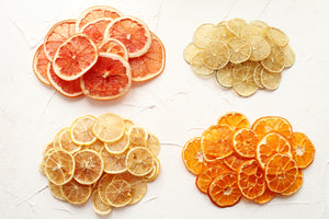 50 Dried Organic Homemade Fruits, 10 pcs of Each Grapefruit , Lime, Lemon, Tangerine (Mandarin) and Orange Slices, Fragrance and Colors Free