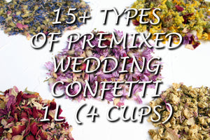 15+ Types of Natural Petals Wedding Confetti, 1L (4 cups), Wedding Aisle, Biodegradable, Dried petals, Organic, Craft, Flower Girl Basket